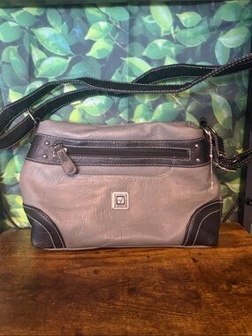 Stone Mountain Grey and Black Crossbody Bag